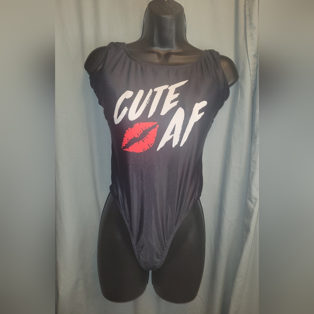 Black one peice swimsuit. Size L.